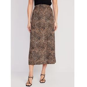 Old Navy Leopard Animal Print High Waist Smocked Skirt Size XXL New